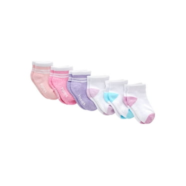 Hanes Pure Comfort Infant/Toddler Girls’ Ankle Socks, Organic Cotton, 6-Pairs