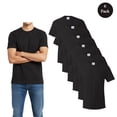 thumbnail image 1 of HANES Short Sleeve T-Shirt For Men's - 2XL Size | 100% Cotton 6 Pack Black Color Crew Neck Tee, 1 of 5