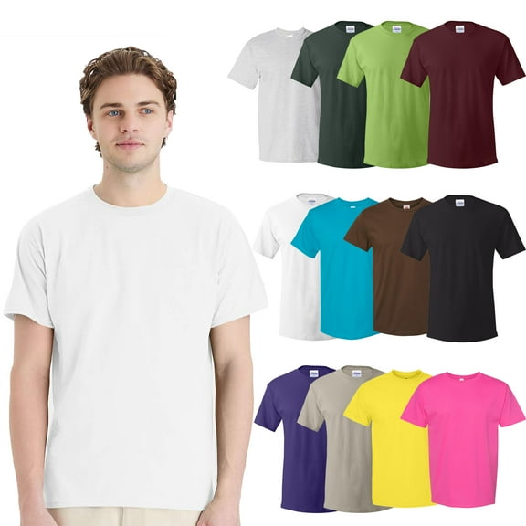 HANES Short Sleeve T-Shirt, Unisex Essential Crewneck Classic Fit Tee, Multi Color 12 Pack, S