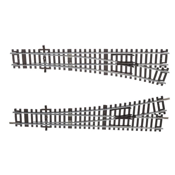 HANFLY HO Scale Left/Right Turnout Track (WL/WR) – 15° Diverging Angle, 230mm Straight, R10 Branch Curve – Nickel Silver Rail, Compatible with All HO DC Track Systems