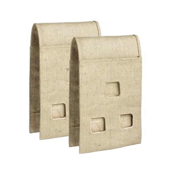 HANG & GROW Burlap Saddle Bag Planter for Outdoor Plants Vertical Flower Bag for Easy Outside Garden Decoration Reusable Saddle Hanging Bag for, Strawberry, Vegetables and Herbs, 2 Bags with 6 Holes