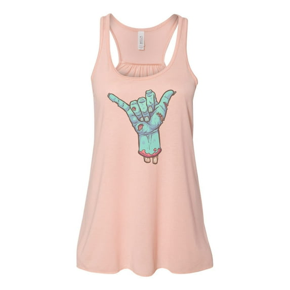 "HANG LOOSE, ZOMBIE Apparel, RACERBACK, Sublimation, Women's TANK TOP, Peach, MEDIUM"