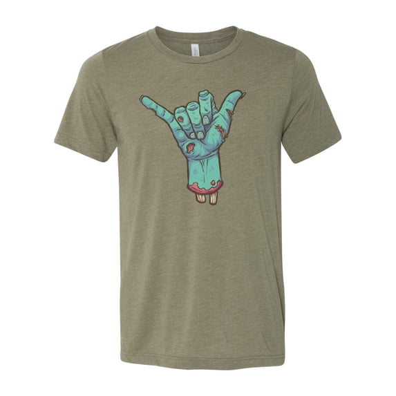"HANG LOOSE, ZOMBIE Apparel, Vintage T SHIRT, Sublimation T, RetroTEE, Heather Olive, LARGE"