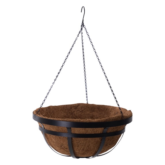 Mainstays 16in Round Metal Hanging Basket with Coconut Fiber Liner