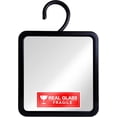 thumbnail image 1 of MIRRORVANA Real Glass Hanging Fogless Shower Mirror - Distortion-Free & Adjustable Swivel Hook for Effortless Shaving - Fill Back Chamber/Reservoir with Hot Water for Anti-Fog Effect (8" x 7", Black), 1 of 7