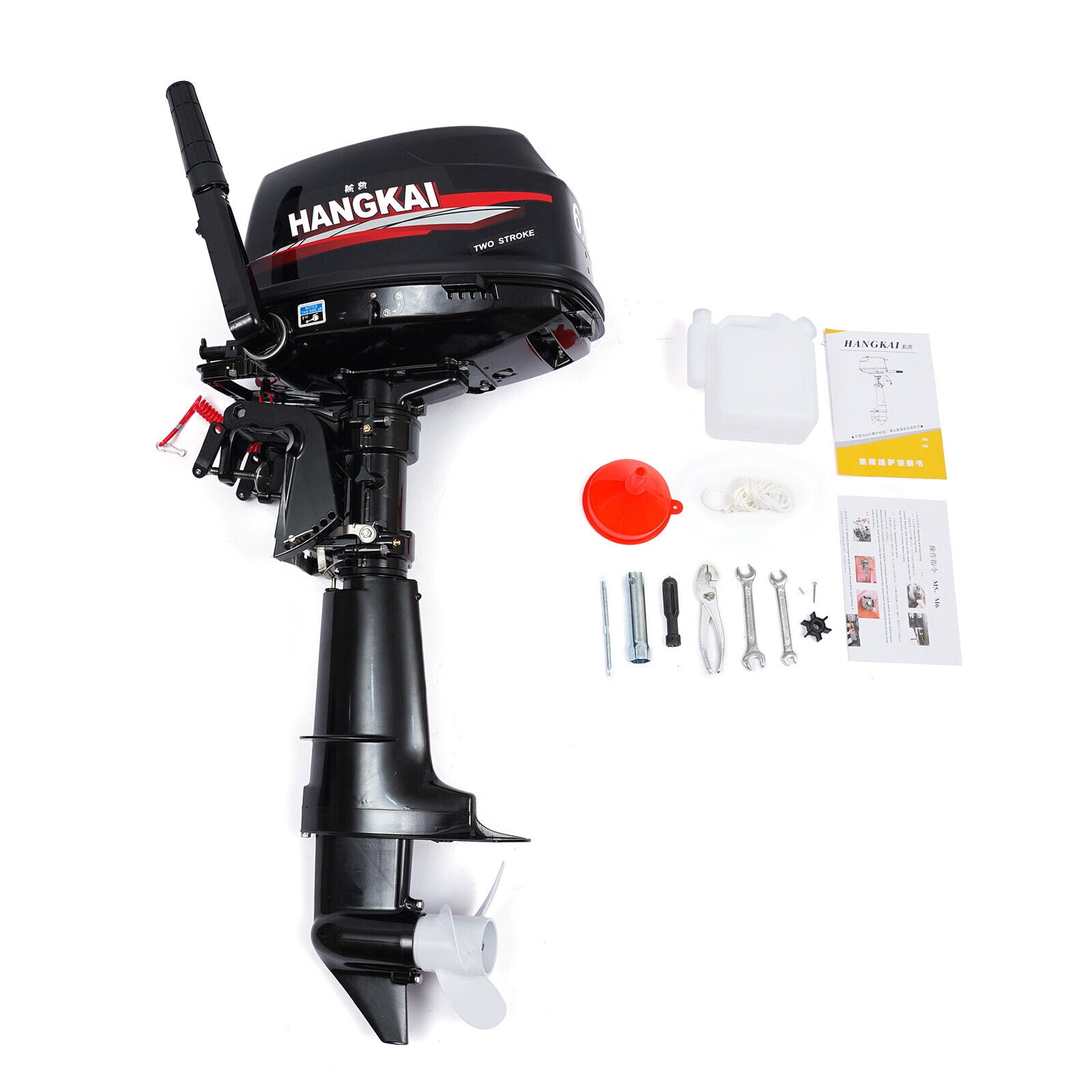 HANGKAI 2 Stroke 6HP Water Cooling System CDI Outboard Motor Fishing Boat Engine 41.3''