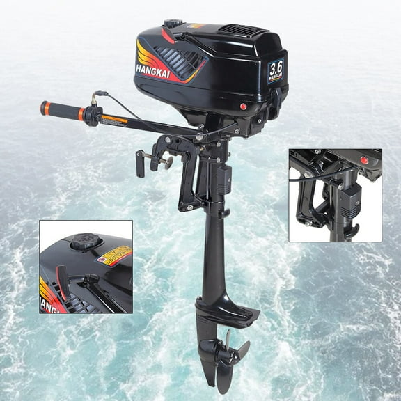 3.6HP Outboard Motor for Small Boats  2-Stroke, High Speed, Lightweight, Fuel Efficient, CDI Ignition, Perfect for Fishing, Sailing & Water Sports