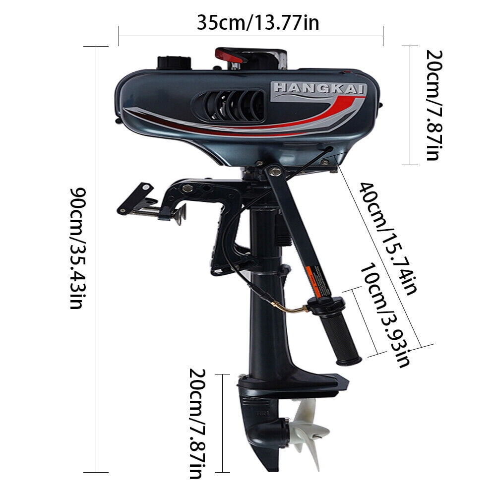 HANGKAI 2Stroke 3.5HP Outboard Motor Air/Water Cooling Fishing Boat Engine