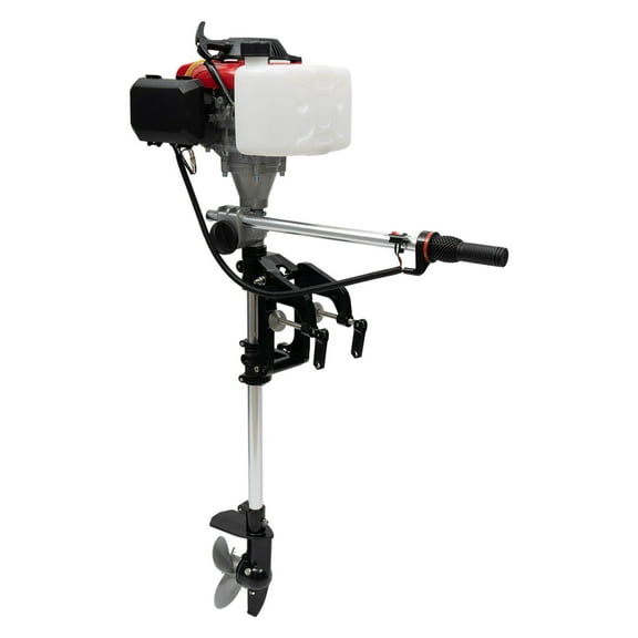HANGKAI 4HP 4 Stroke 53.2CC Outboard Motor Boat Engine W/Air Cooling System for 7.5-16.4ft Fishing Boats, Wooden Boats