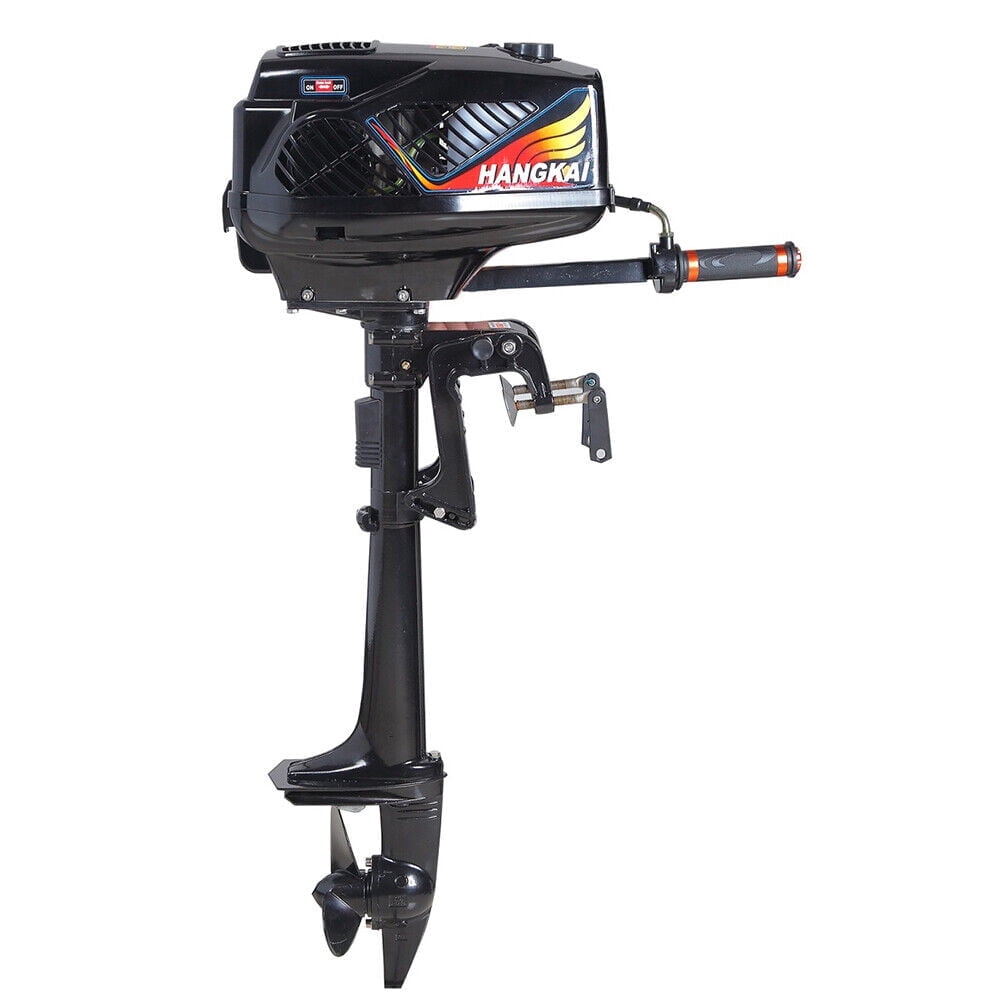 HANGKAI 55cc Outboard Motor, 3.6HP 2 Stroke Boat Engine Motor Water Cooling & CDI for Fishing Aquaculture Outdoor Adventure Boat