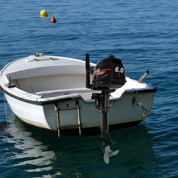 HANGKAI 6HP 2-Stroke Outboard Motor Fishing Boat Engine Water Cooling CDI System