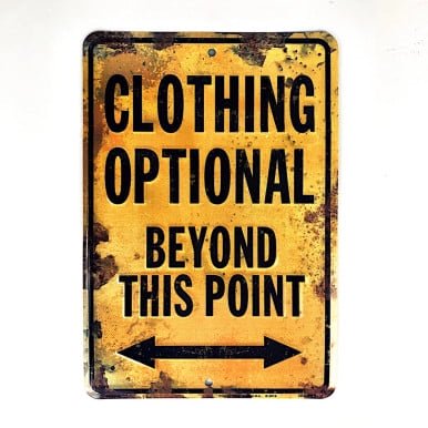 Hangtime Clothing Opitonal Beyond this Point 8 x 12 novelty sign