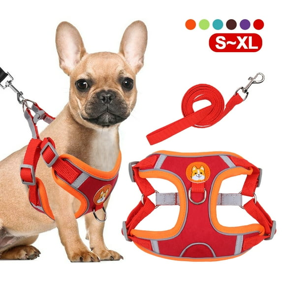 HANI Dog Harness- No Pull Step-in Small Dog Harness with Quick Release Buckle - Dog Harness for Small Dogs or Medium Dog Harness for Indoor and Outdoor Use,Reflective Easy Control,Red,L