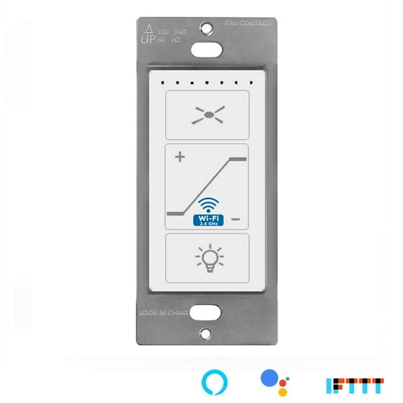 HANKINSTONE Smart Wi-Fi, 100W White Ceiling Fan Control Light Dimmer Switch