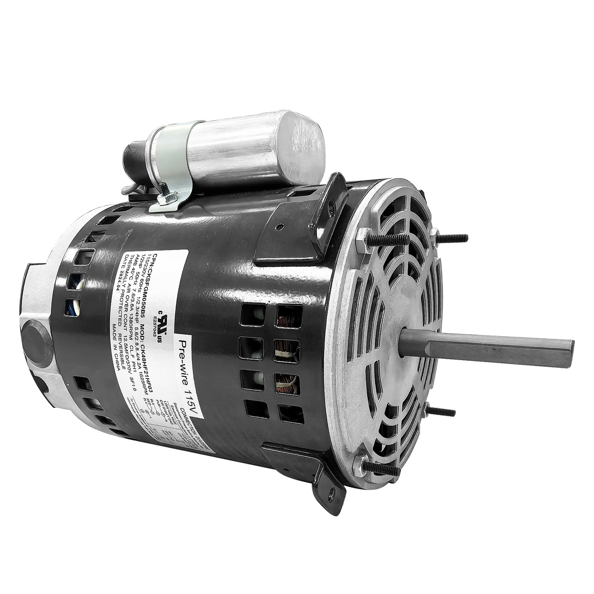 HANKITCHENLON'S 1/2HP UL-Listed AC Motor | 115V-230V, 1625RPM, 5/8