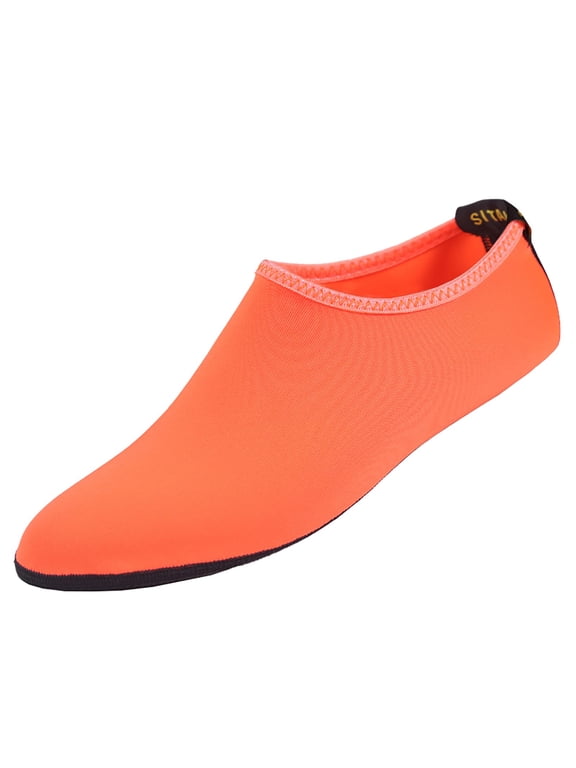 Unisex Low Cut Foot Covers, Quick Dry Water Socks for Beach Use Orange 2XL