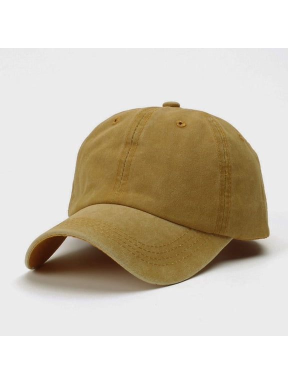 Work Hats Golf Hat Sun Hats Classic Baseball Cap Sports Hat Ball Cap Hiking Hats Adjustable Hat Casual Hats for Men Plain Hat Unisex Outdoor Headwear A Yellow One Size