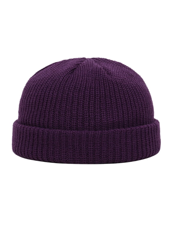 Y2k Beanie Baggy Beanie Womens Beanies Gifts for Men Fisherman Beanie Knit Beanie Soft Hat Womens Winter Beanie Hat Hiking Beanie Purple One Size
