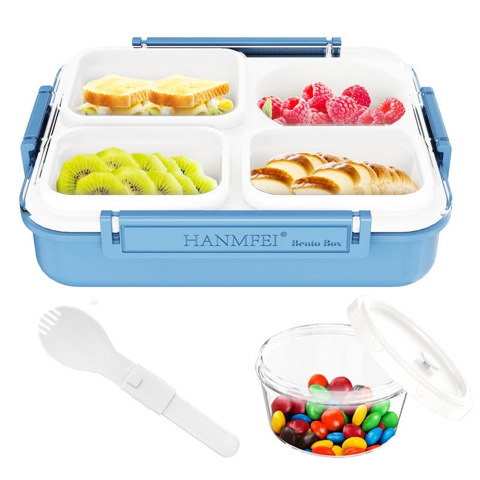 HANMFEI Bento Lunch Box,4 Compartments Lunch Box for Kids with