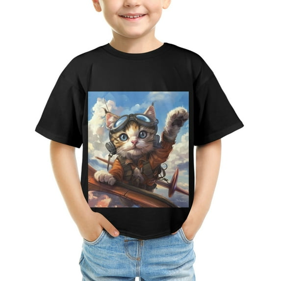 HANMUN Boys and Girls Tough Fashionable One Side Hot T-Shirts and Short Sleeves, Size XS-XL Made in USA