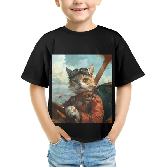 HANMUN Boys and Girls Tough Fashionable One Side Hot T-Shirts and Short Sleeves, Size XS-XL Made in USA