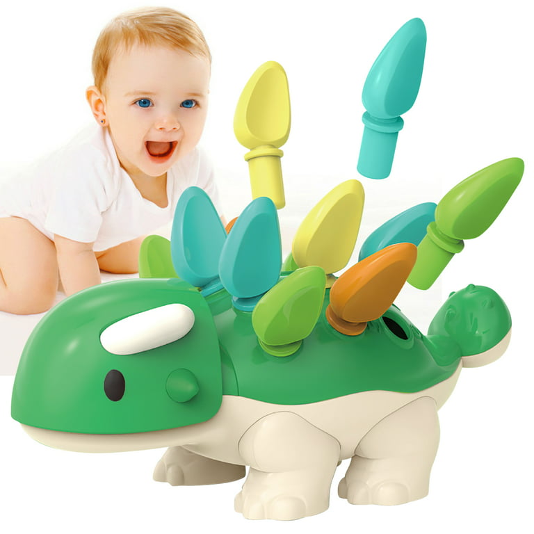 Hanmun Sensory Toys for Toddlers 1-3, Montessori Toys for 1 Year Old, Learning Educational Toys for Toddlers, Fine Motor Skills Toys Spike Dinosaur