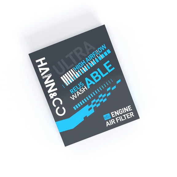 HANN&CO Washable Reusable Dry High Flow Engine Air FilterFull Metal Armored Construction Lifetime Stability