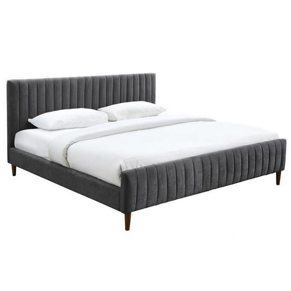 Nspire 101-622K-CH 78 in. Hannah Platform Bed in Charcoal - King Size