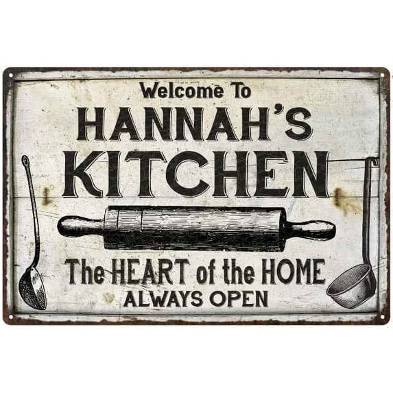 HANNAH'S Kitchen Farmhouse Sign Gift 8x12 Metal 108120033370