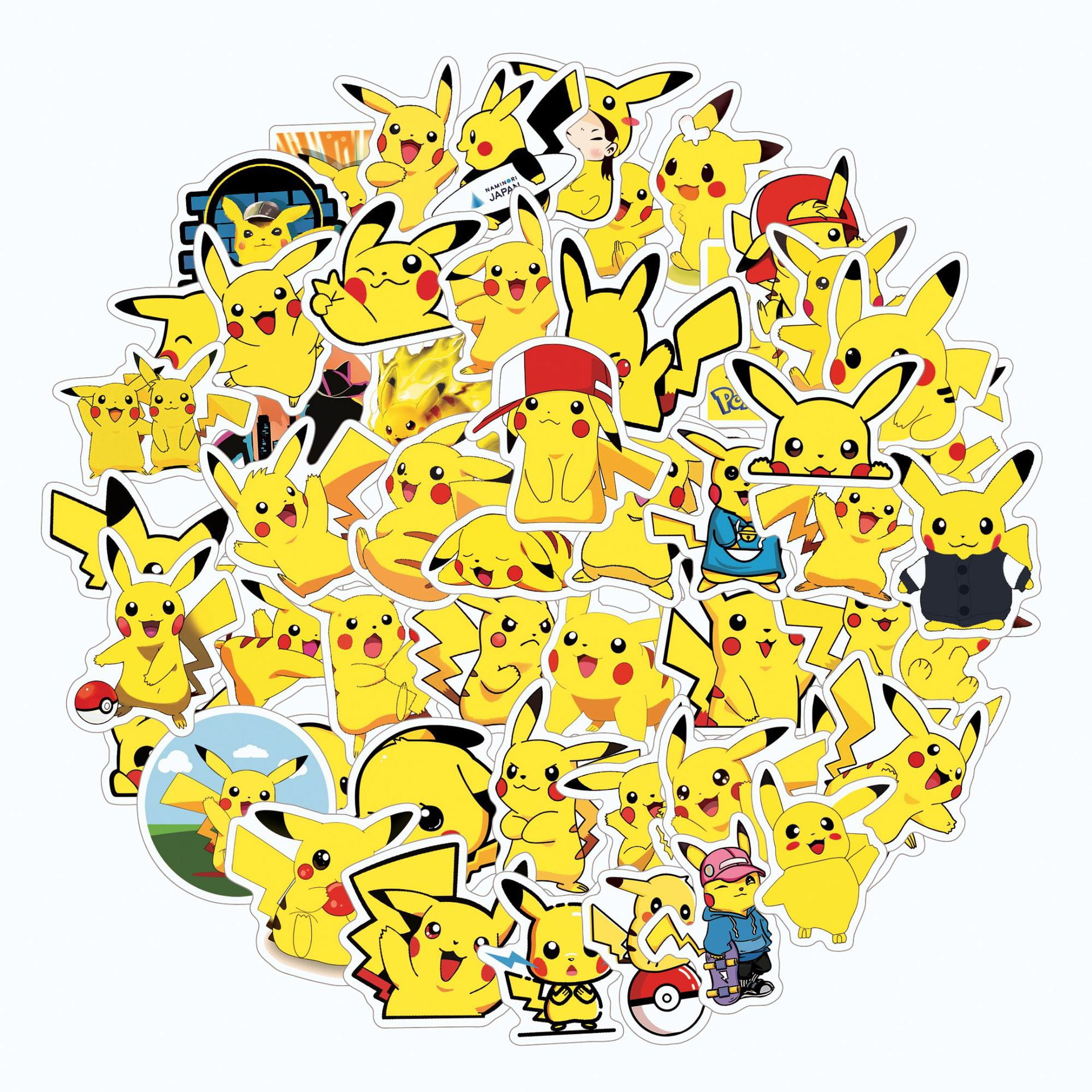 HANNTAOO 50Pcs Stickers for Kids, Cute Pokemon Vinyl Waterproof