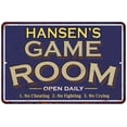 thumbnail image 1 of HANSEN'S Blue Game Room Gift Sign Metal Wall Decor 12x18 112180002185, 1 of 1