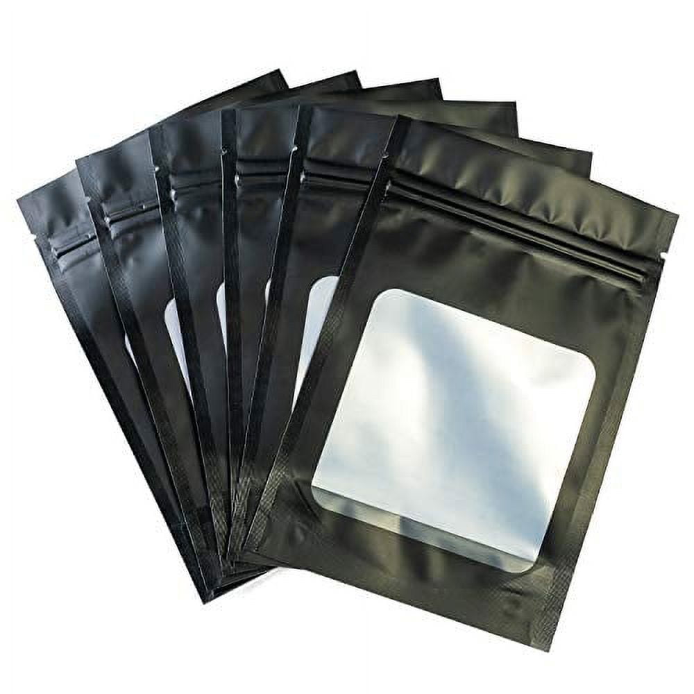 UCOFFEE 100 Pieces Smell Proof Bags - 4x6 Inches Odorless Mylar Bags Resealable Foil Pouch Bags Stand Up Airtight Ziplock Bag Bulk Food, Black