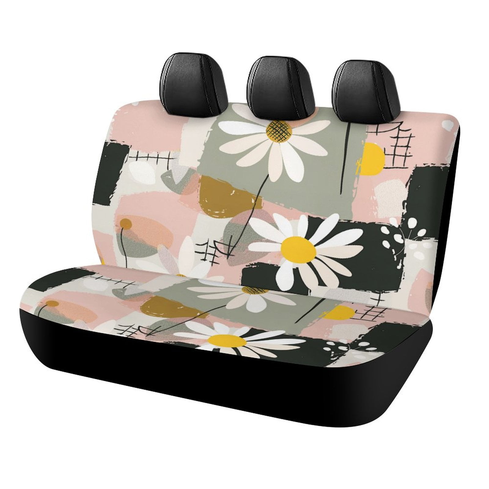 HANSHB Cotton Daisy Decor 198 Back Bench Seat Cover with Elastic Band