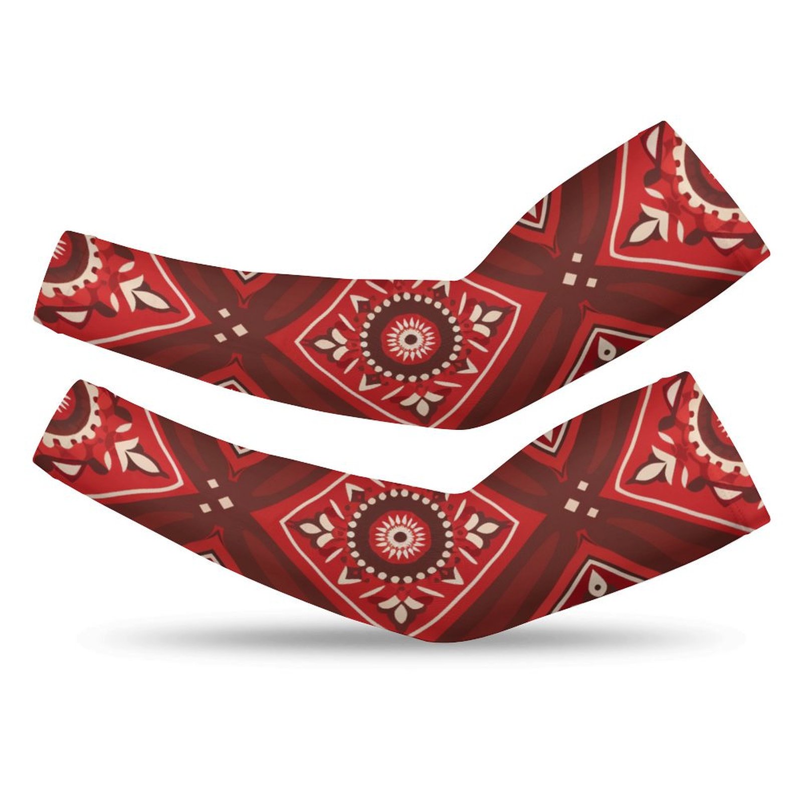 HANSHB Ethnic Red Ditsy493 Arm Sleeves, UV Protection Arm Sleeves