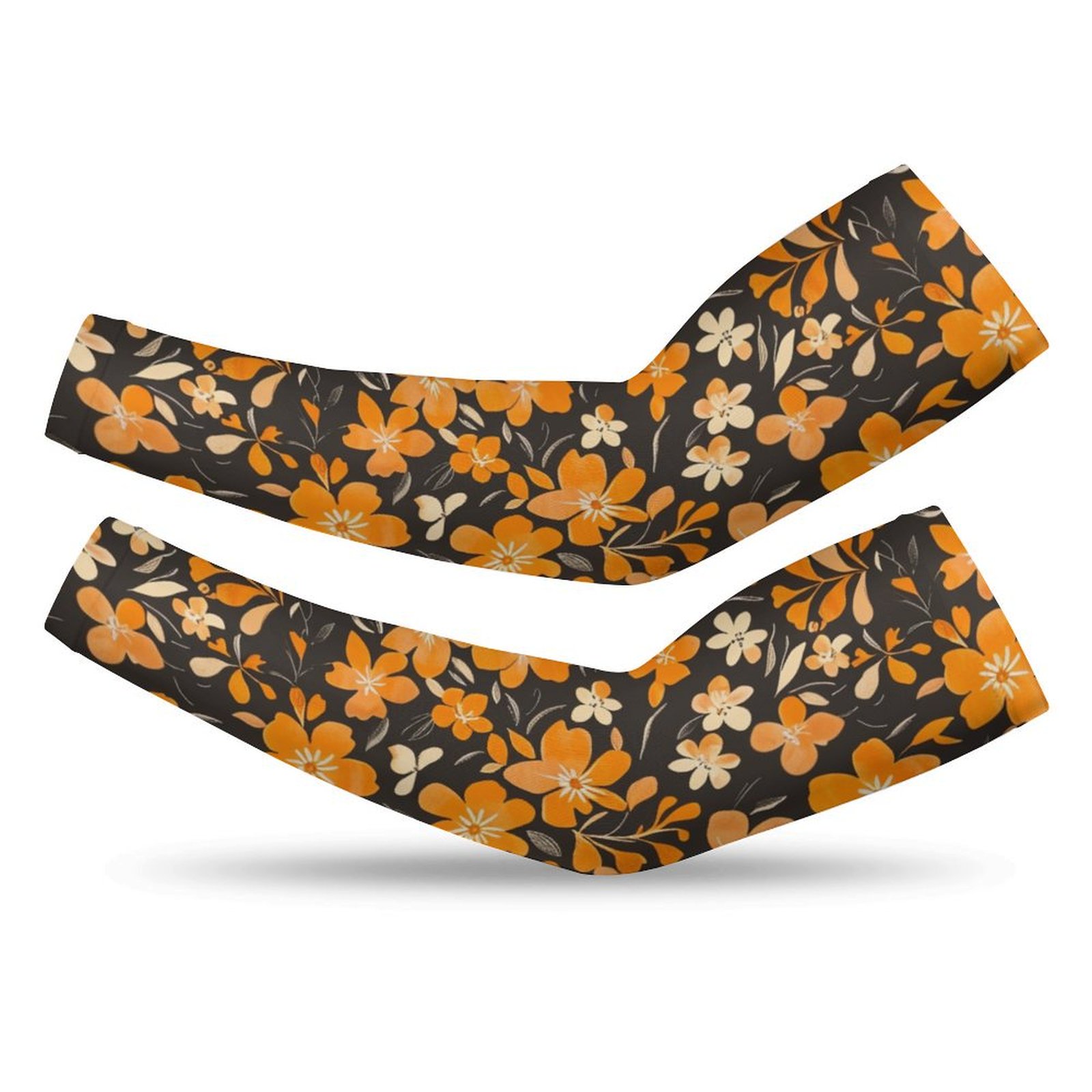 HANSHB Floral Orange Ditsy542 Arm Sleeves, UV Protection Arm Sleeves