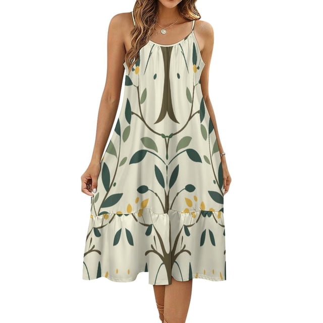 HANSHB Olive Tree Artwork02 Women's Maxi Summer Dress , Loose