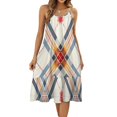 HANSHB Plaid Ribbon 4 Women's Maxi Summer Dress , Loose Suspender Dress