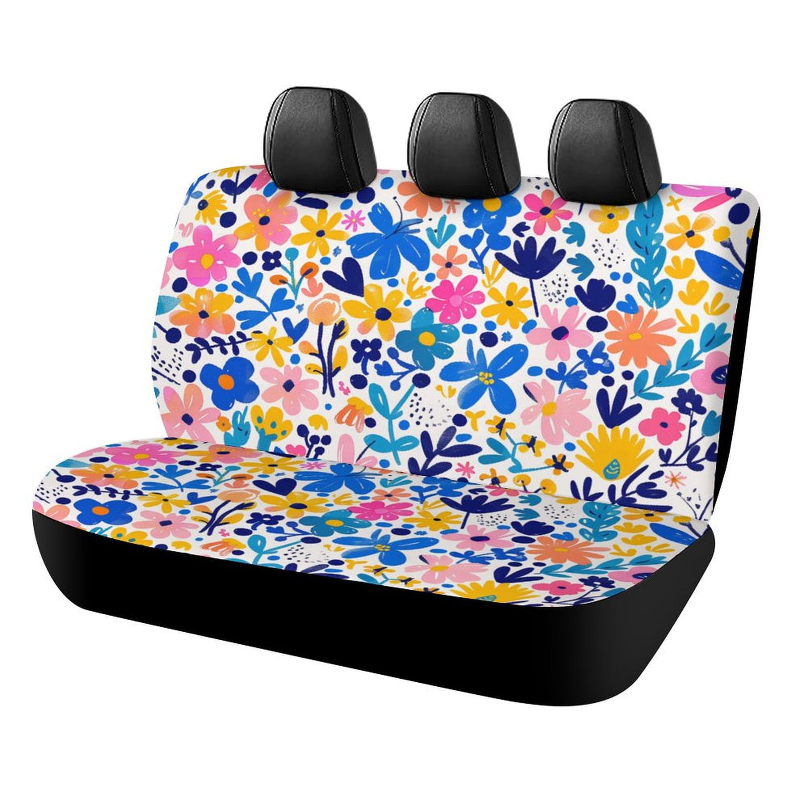 HANSHB Romantic Colorful Ditsy1050 Back Bench Seat Cover with Elastic