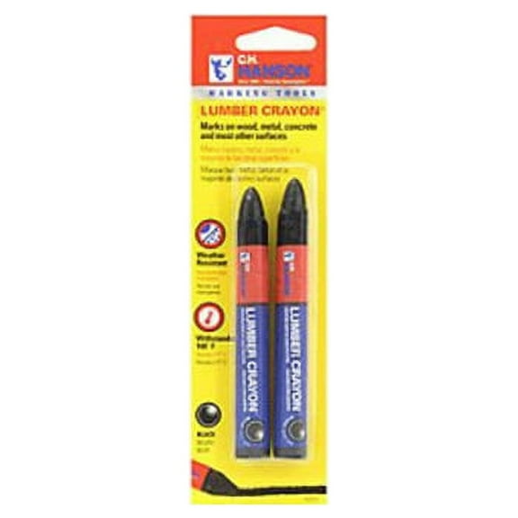 HANSON C H CO 10353 2Pack Black Lumber Crayon