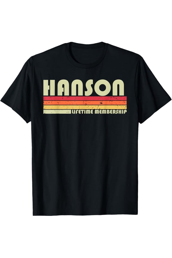HANSON Surname Funny Retro Vintage 80s 90s Birthday Reunion T-Shirt