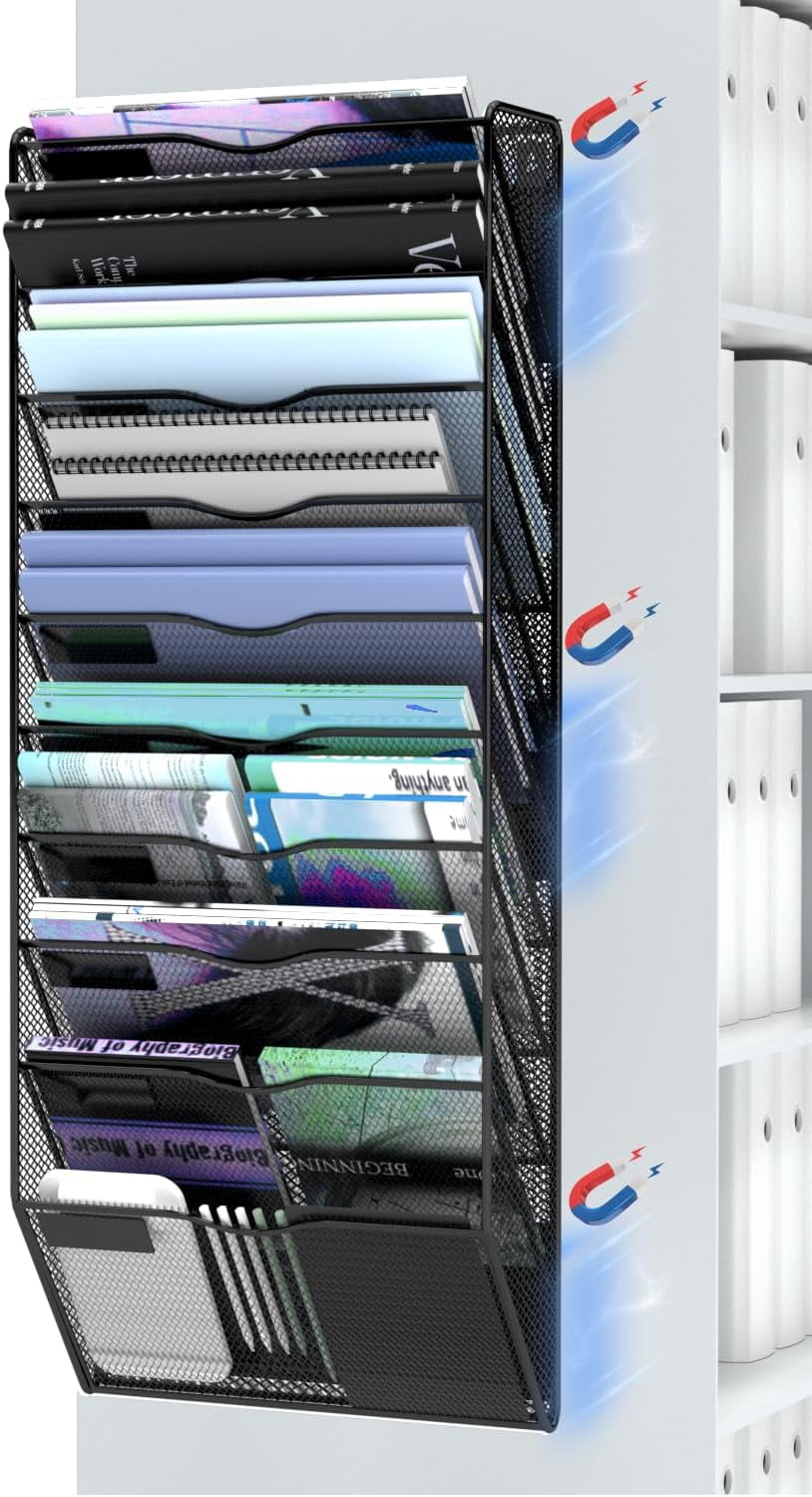 HANTU 10Tier File Holder No Drilling Installation File