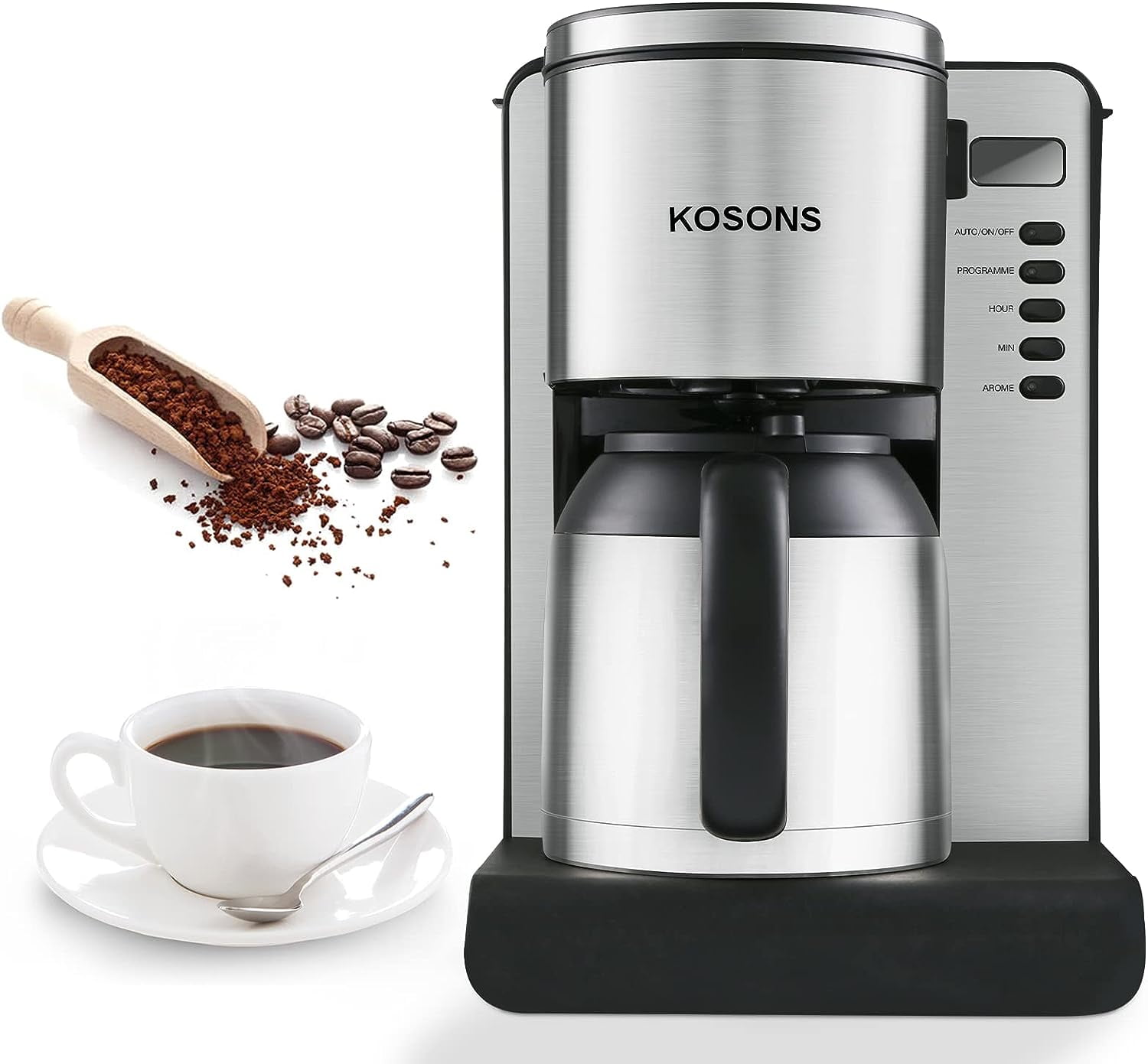 HANTU 6Cup Programmable Coffee maker Drip Coffee Maker With Timer & Thermal Carafe Permanent