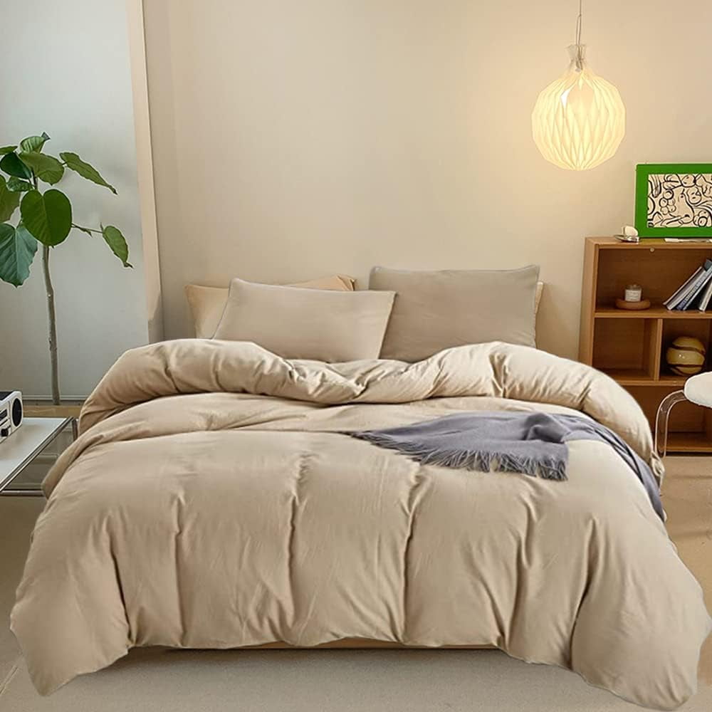 HANTU Beige Comforter Set California King Champagne Bedding Comforter