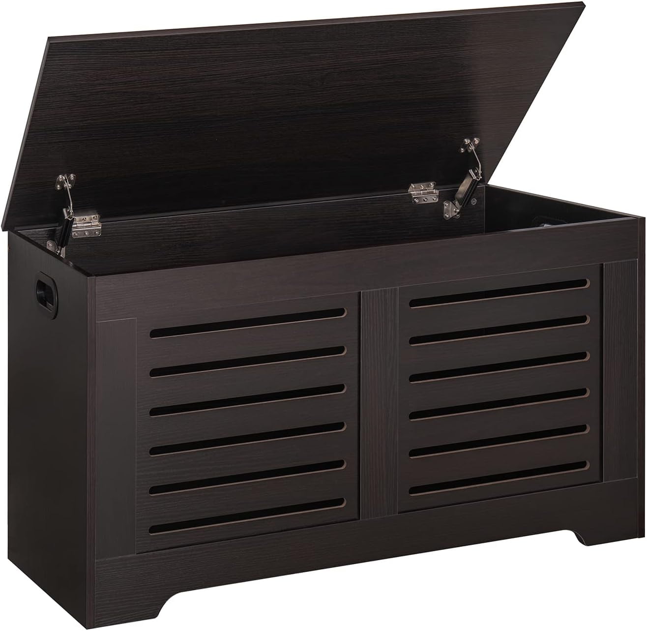 HANTU Storage Chest, FlipTop Wooden Storage Box with 2 Safety Hinges