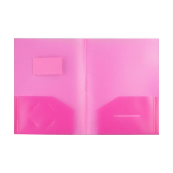 HANXIULIN 1 Pack Colored File Folders with Pockets and Business Card Holder, 2-Pocket Folders for Documents, Cute Plastic Folders for Filing Cabinet, Home, Office, Resume Portfolio(Z02-Purple)