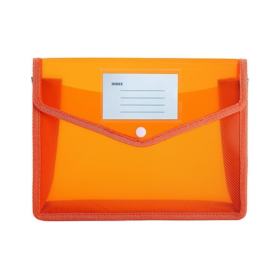 HANXIULIN 1 Pc Folders Plastic Envelopes, Clear Plastic File Folder for Document, Letter A4 Size Poly File Envelopes with Label Pocket, Snap Button for Home Work Office Organizer, 7 Colors Options