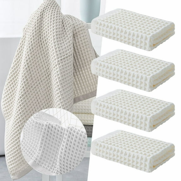 HANXIULIN 4Pcs Cotton Waffle Square Towel Waffle Square Bath Towel Home Decor