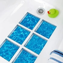 HANXIULIN Bath Stickers Beach Pattern Square 3D Adhesive Anti Slip Tub Decals Mat Waterproof Shower Tub Sticker Bathtub Appliques for Bath Pools Home Decor 6 Pcs 5.9" X Home Decor
