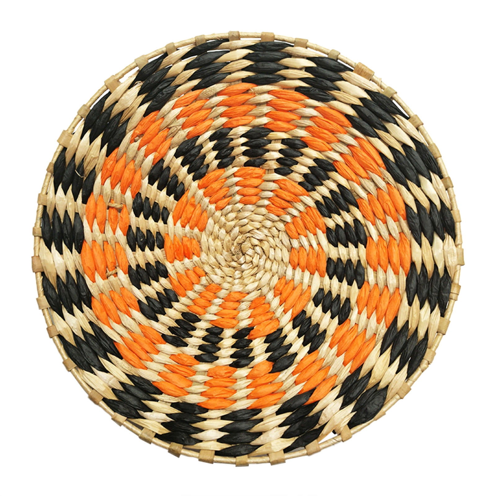 HANXIULIN Bohemian Ethnic Circular Wall Decoration Homestay Living Room Woven Cattail Woven