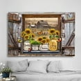 thumbnail image 1 of HANXIULIN Butterfly Sunflower Wall Art Creative Wall Painting Decor Canvas Sunflower Wall Art for Bathroom Living Room Decoration Unframed 7.9X12Inch Home Decor, 1 of 4